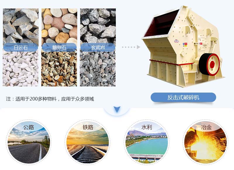 1210反击式破碎机适用物料及应用范围 1210反击式破碎机适用物料及应用范围