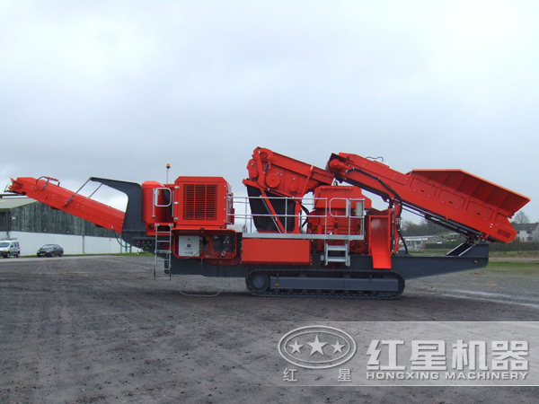 天博建筑垃圾移动破碎站实拍 天博建筑垃圾移动破碎站实拍