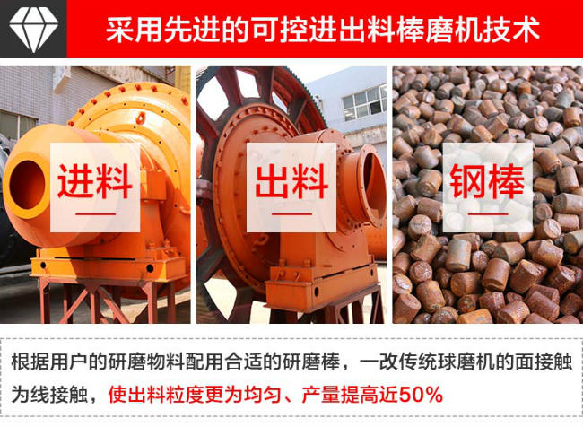 棒磨机的特点 棒磨机的特点