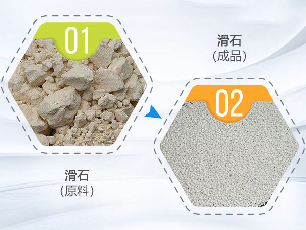 滑石破碎前后对比图 滑石破碎前后对比图