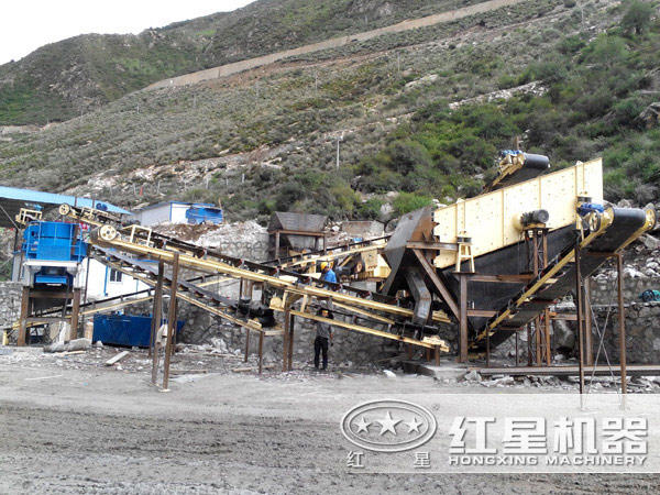 河卵石制砂生产线实拍 河卵石制砂生产线实拍