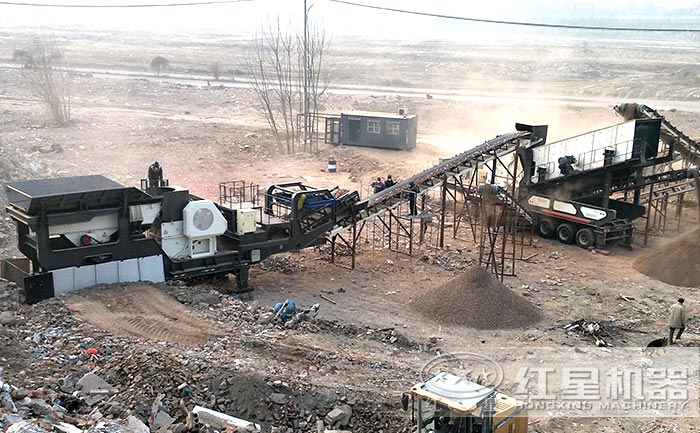 建筑垃圾破碎站生产现场 建筑垃圾破碎站生产现场