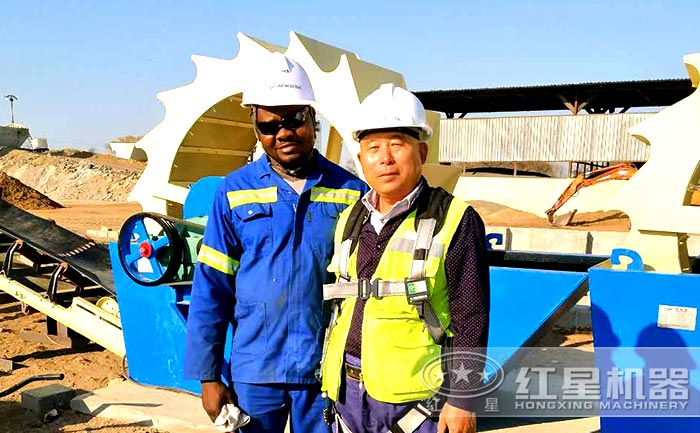 大型轮斗式洗砂机售后现场 大型轮斗式洗砂机售后现场
