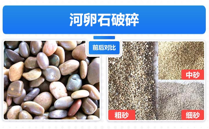 鹅卵石破碎前后 鹅卵石破碎前后