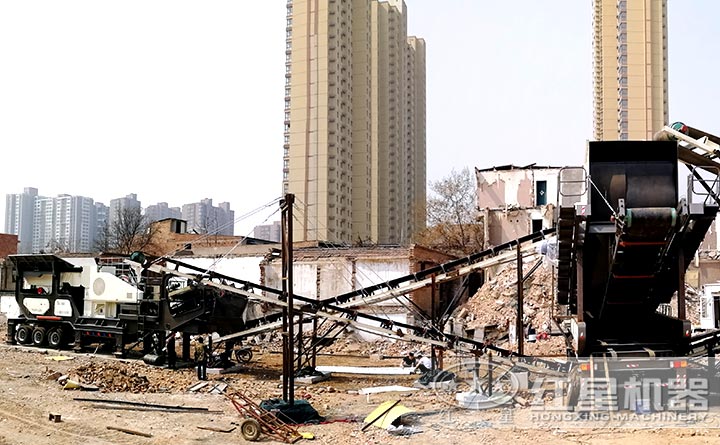 50吨/小时建筑垃圾破碎机用户现场 50吨/小时建筑垃圾破碎机用户现场