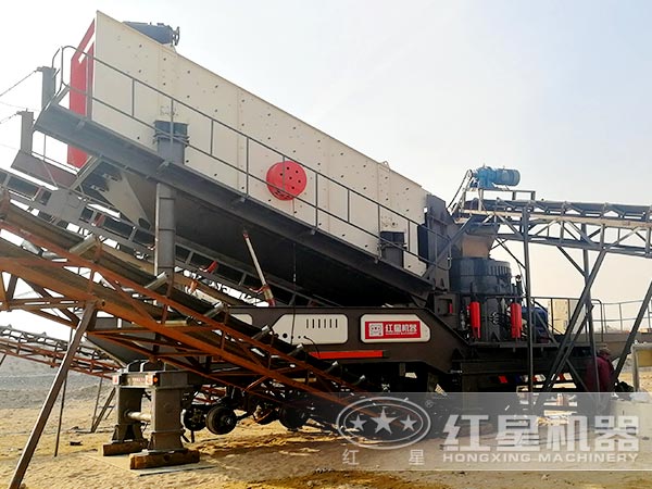 轮胎式移动破碎机处理建筑垃圾现场 轮胎式移动破碎机处理建筑垃圾现场