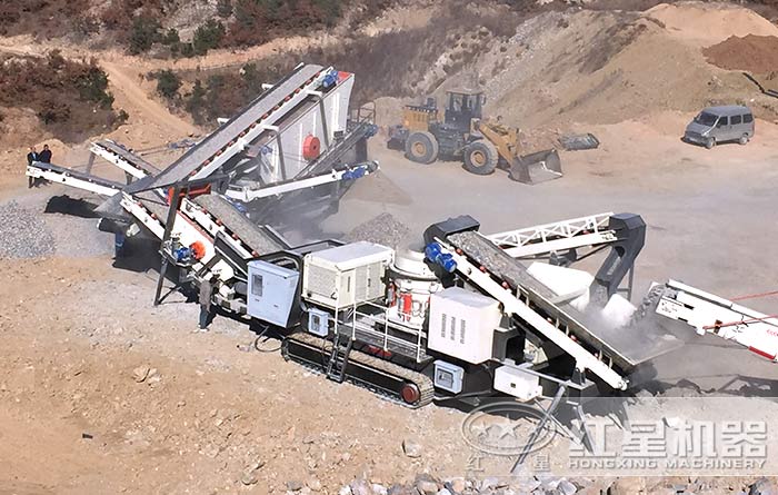 建筑垃圾移动破碎机作业现场 建筑垃圾移动破碎机作业现场