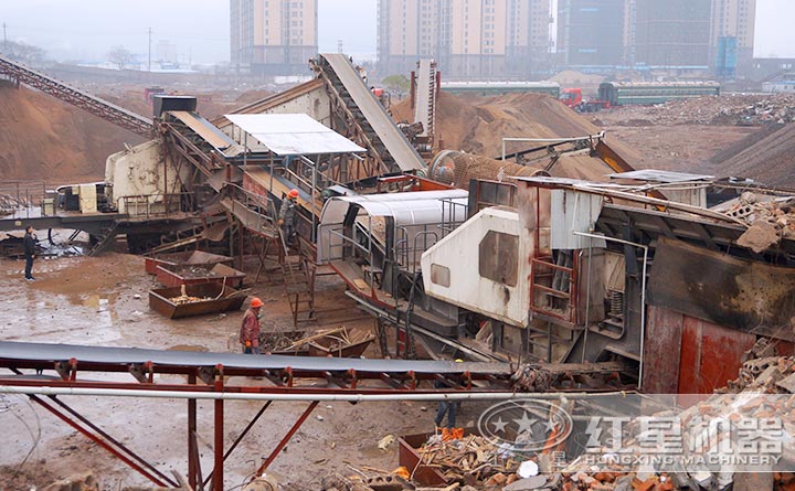 建筑垃圾破碎现场 建筑垃圾破碎现场