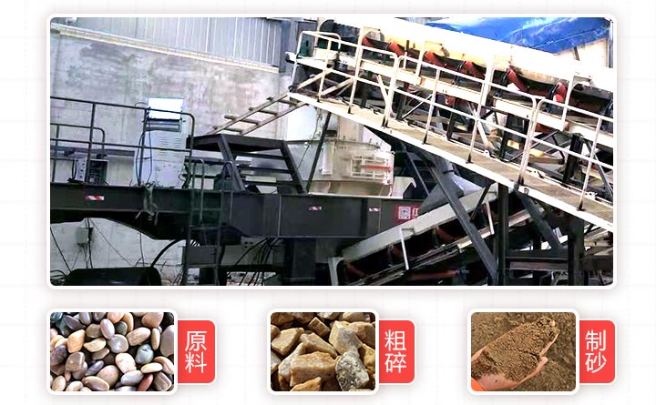 河卵石移动制砂机现场及物料展示 河卵石移动制砂机现场及物料展示