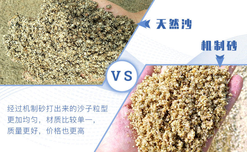 相比较天然砂,机制砂的优势较多 相比较天然砂,机制砂的优势较多